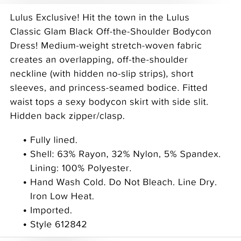 Lulu's Classic Off the Shoulder Glam Dress - Picture 7 of 7